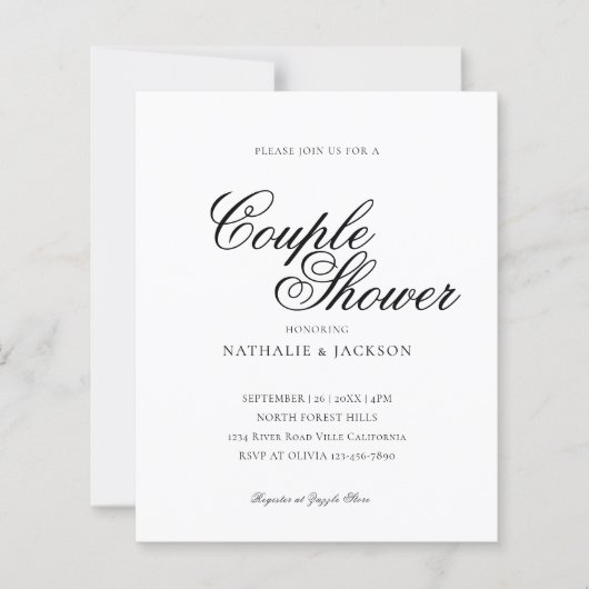 BUDGET Classic Elegant Script Couple Shower (正面)