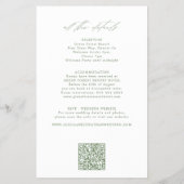 Budget classic sage all in one wedding invitation チラシ (裏面)
