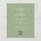 BUDGET Classic Sage Green Photo QR Code Wedding (正面)