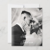 BUDGET Classic Script Photo Wedding Save the Date (裏面)