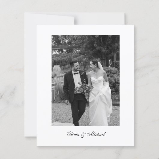 Budget Classy Script Photo Wedding Thank You (裏面)