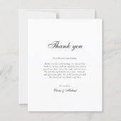 Budget Classy Script Photo Wedding Thank You (正面)