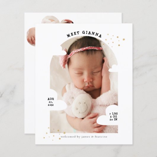 BUDGET Cloud Arch Photo Collage Thank You誕生 (正面/裏面)