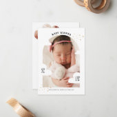 BUDGET Cloud Arch Photo Collage Thank You誕生 ノートカード (正面/裏面インサイチュ)