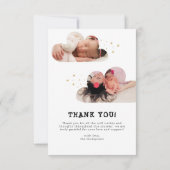 BUDGET Cloud Arch Photo Collage Thank You誕生 ノートカード (裏面)