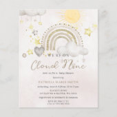 Budget Cloud Nine Boho Baby Shower Invitation (正面)
