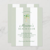 BUDGET Coastal Green Stripes Beach Club Birthday (正面/裏面)