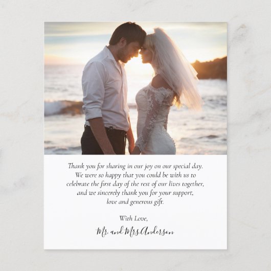 Budget Collage Chalkboard'結婚s Thank You チラシ (裏面)