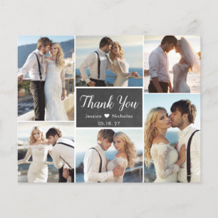 Budget Collage Chalkboard'結婚s Thank You チラシ