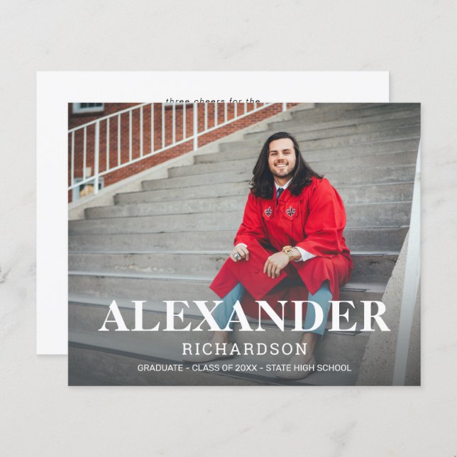 Budget Collegiate モダン Name写真卒業記念 (正面/裏面)