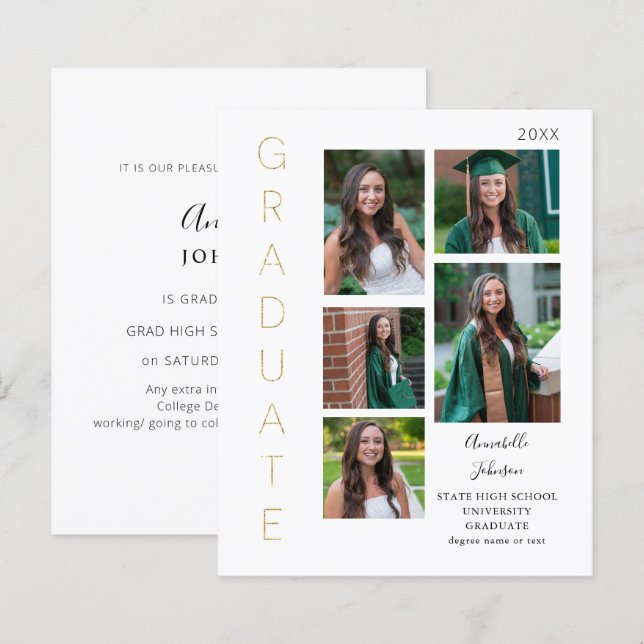 Budget Color Glow-金ゴールド&ホワイト2卒業後6写真 (正面/裏面)