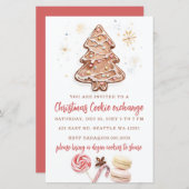 Budget Cookie Exchange Christmas Party Invitation (正面/裏面)