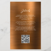 Budget Copper Glam QR Code Wedding Invite (裏面)