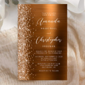 Budget Copper Glam Wedding Invitation
