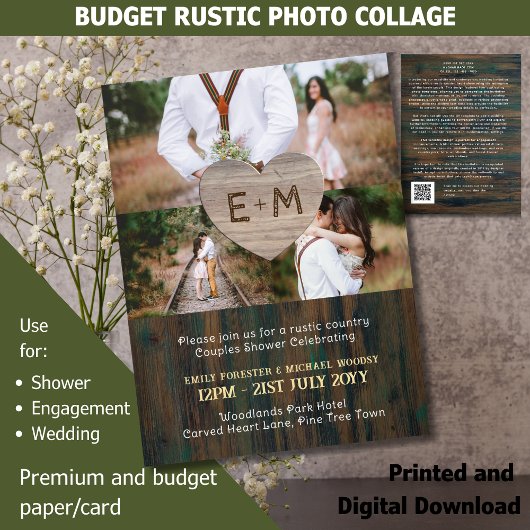 BUDGET Country 素朴 Wood Carvedハート写真