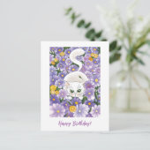 Budget Curious Catヴィンテージ誕生日グリーティングカード ポストカード (スタンド正面)