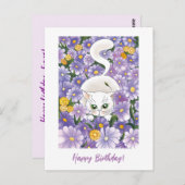 Budget Curious Catヴィンテージ誕生日グリーティングカード ポストカード (正面/裏面)