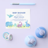Budget Cute Dinosaur Baby Shower Invitation チラシ (シングル)