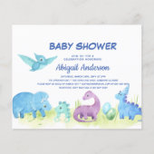 Budget Cute Dinosaur Baby Shower Invitation チラシ (正面)
