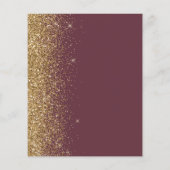 Budget Dark Burgundy Gold Glitter Wedding Invite (裏面)