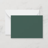 Budget Dark Green Minimalist Wedding RSVP Card ノートカード (裏面)