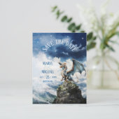 Budget Dragon Wedding Save the Date Postcard ポストカード (スタンド正面)