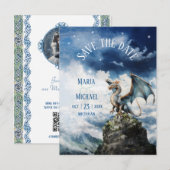 Budget Dragon Wedding Save the Date Postcard ポストカード (正面/裏面)