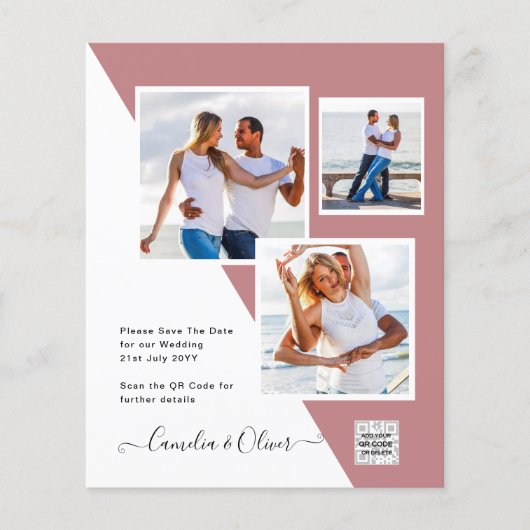 BUDGET Dustyバラ写真結婚の日救付QRコード チラシ (正面)