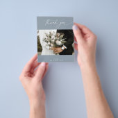 BUDGET Dusty Blue結婚の写真サンキューカード チラシ (手)