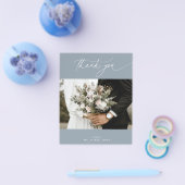 BUDGET Dusty Blue結婚の写真サンキューカード チラシ (シングル)