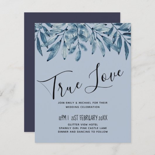 BUDGET DUSTY BLUE 結婚 Folids (正面/裏面)