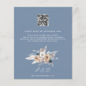 Budget Dusty Blue Boho Wedding QR Code RSVP Invite (裏面)