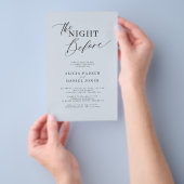 Budget dusty blue rehearsal dinner invitation チラシ (ハンドル)