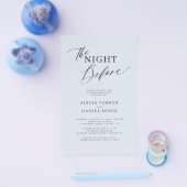 Budget dusty blue rehearsal dinner invitation チラシ (シングル)