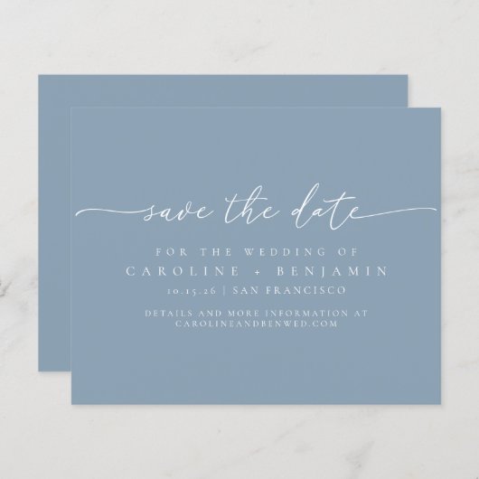 Budget Dusty Blue Script結婚の日救付 (正面/裏面)