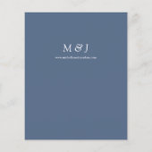 Budget Dusty Blue & Whi Floral Blue Wedding Flyer チラシ (裏面)