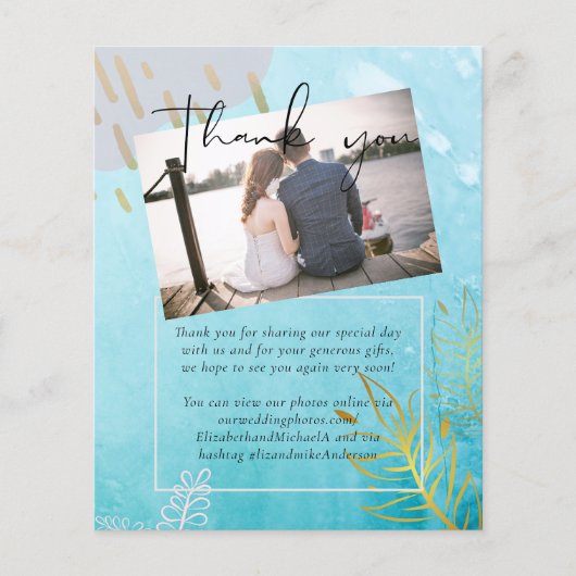 BUDGET DustyTeal金ゴールド結婚抽象芸術 (正面)