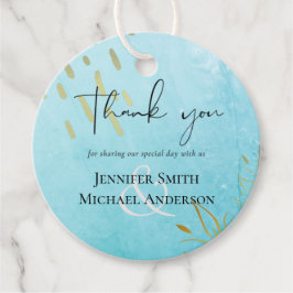 BUDGET DustyTeal金ゴールド結婚抽象芸術 フェイバータグ