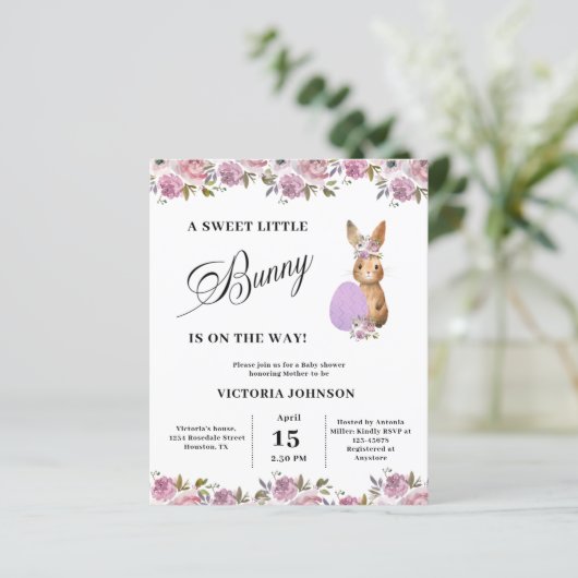 Budget Easter Baby Shower Invitation (スタンド正面)