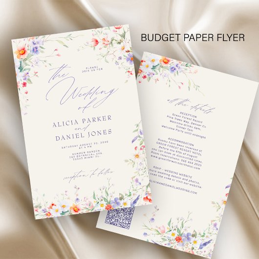 Budget elegant all in one wedding invitation チラシ