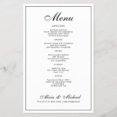 Budget elegant black and white wedding menu チラシ (正面)