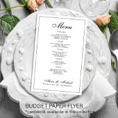 Budget elegant black and white wedding menu チラシ