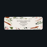 Budget elegant black terracotta floral wedding  ラベル<br><div class="desc">Budget rustic watercolor floral wedding address label With beautiful rust,  terracotta,  blush pink,  black and sage green pampas grass eucalyptus watercolor details. This modern wedding design is sure to set the style for your big day.</div>