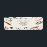 Budget elegant black terracotta floral wedding  ラベル<br><div class="desc">Budget rustic watercolor floral wedding address label With beautiful rust,  terracotta,  blush pink,  black and sage green pampas grass eucalyptus watercolor details. This modern wedding design is sure to set the style for your big day.</div>