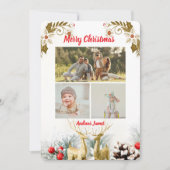 Budget Elegant Christmas 3 Photo Holiday Card 2025 シーズンカード (正面)