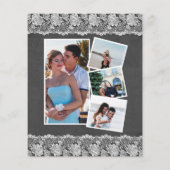 BUDGET Elegant Lace 4 Photo Engagement Invitation (裏面)