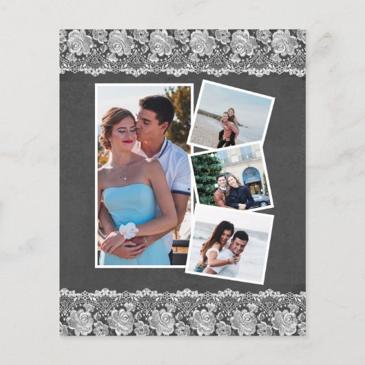 BUDGET Elegant Lace 4 Photo Engagement Invitation (裏面)