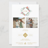 Budget Elegant Modern Initials Floral 2 Photos (正面)