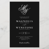 Budget Elegant Monogram QR Code Wedding Invitation (正面)