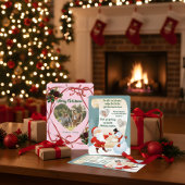 Budget Elegant Red Bow Christmas 3 Photo  シーズンカード